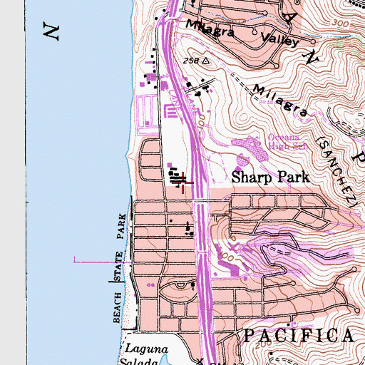 Topographic Map of Exit 506, CA