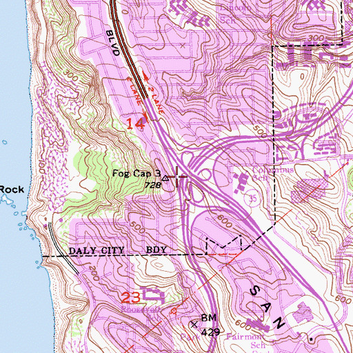 Topographic Map of Exit 508, CA