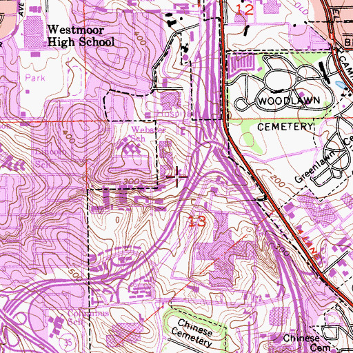 Topographic Map of Exit 509B, CA