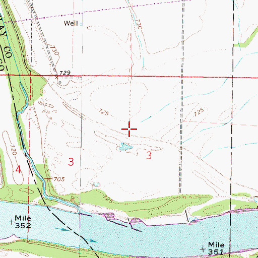 Topographic Map of Blue Mills Bend (historical), MO