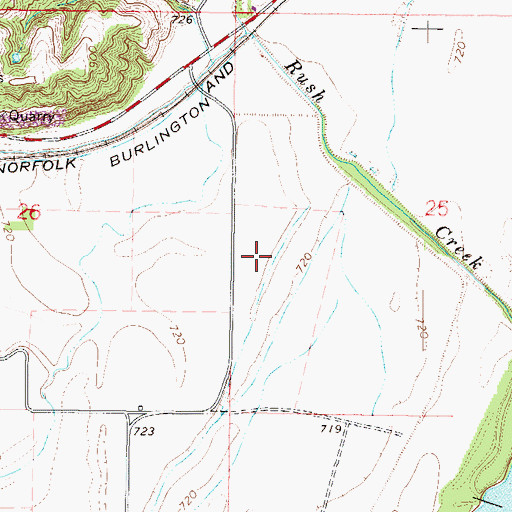 Topographic Map of Irish Jimmies Bend (historical), MO