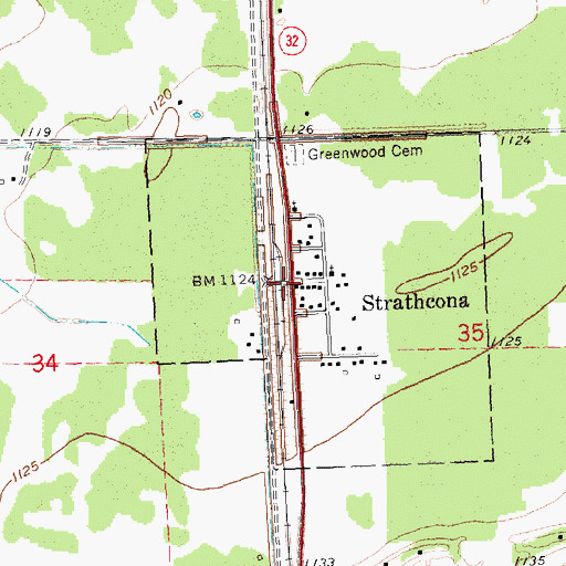 Topographic Map of Strathcona Station, MN