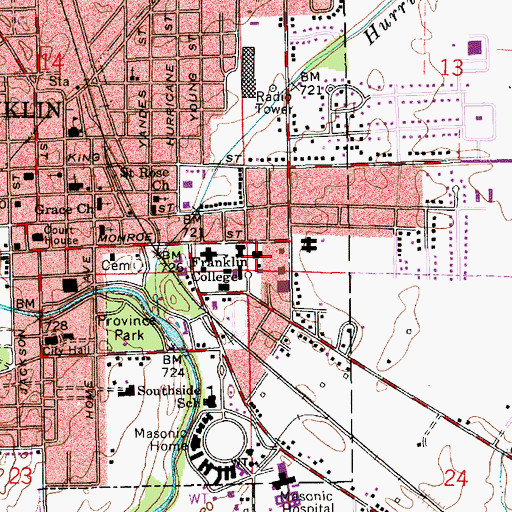 Topographic Map of Barnes Science Hall, IN