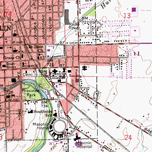 Topographic Map of Napolitan Student Center, IN
