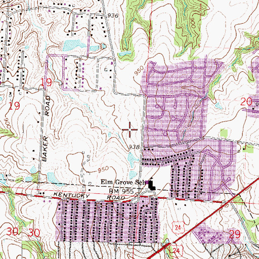 Topographic Map of Maxwells Landing (historical), MO