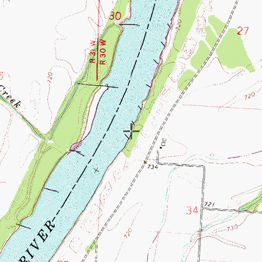 Topographic Map of Hiffners Landing (historical), MO