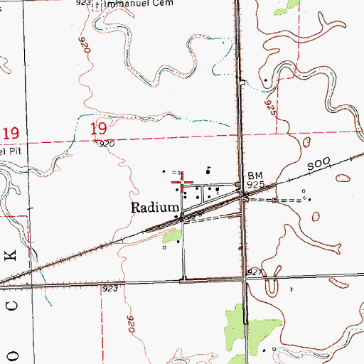 Topographic Map of Radium Post Office (historical), MN