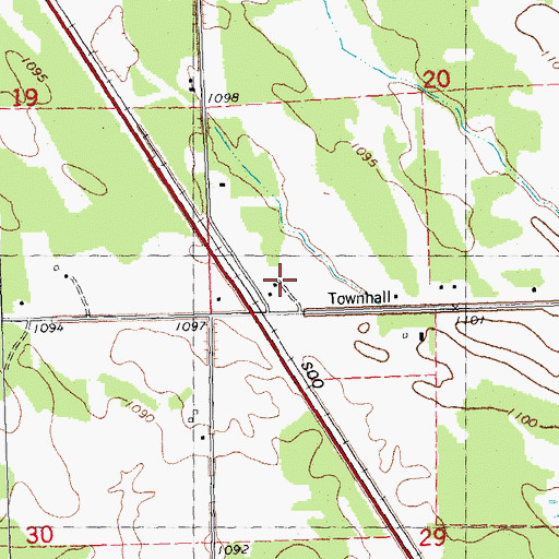 Topographic Map of Opdahl Post Office (historical), MN