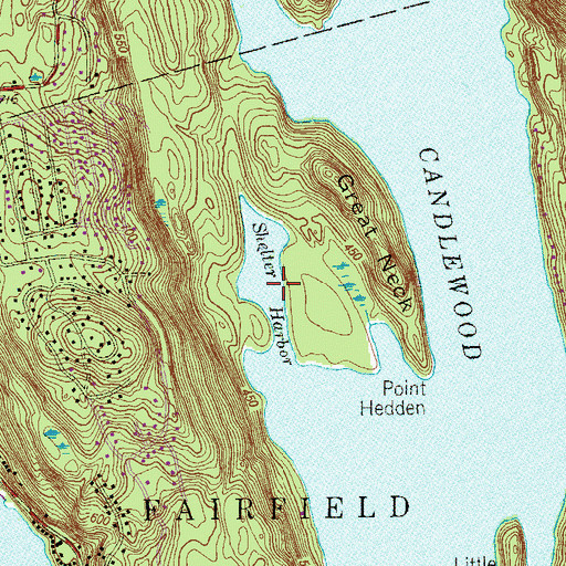 Topographic Map of Shelter Harbor, CT