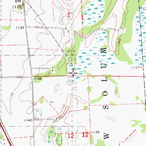 Topographic Map of Llewellyn Post Office (historical), MN