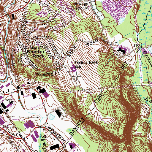 Topographic Map of Shelter Rock School, CT