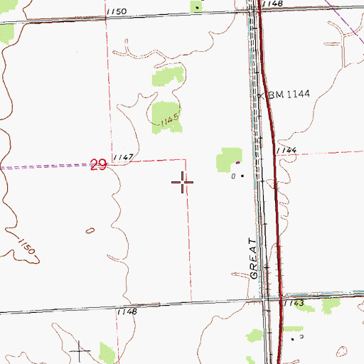 Topographic Map of Excel Post Office (historical), MN