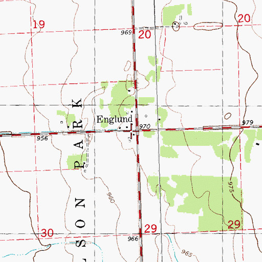 Topographic Map of Englund Post Office (historical), MN