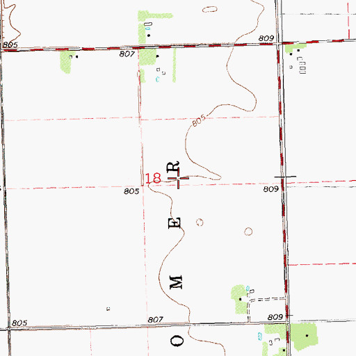 Topographic Map of Bloomwood Post Office (historical), MN