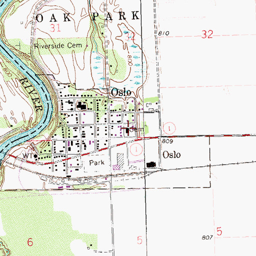 Topographic Map of Zion Lutheran Church, MN