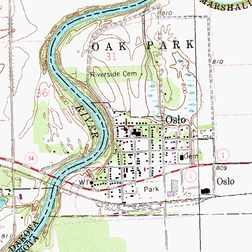 Topographic Map of Saint Joseph's Church, MN