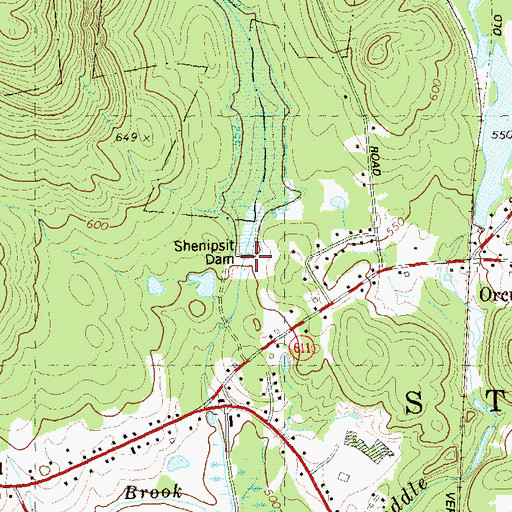 Topographic Map of Shenipsit Dam, CT