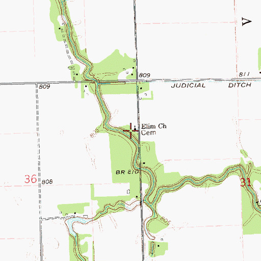 Topographic Map of Swedish Evangelical Cemetery, MN
