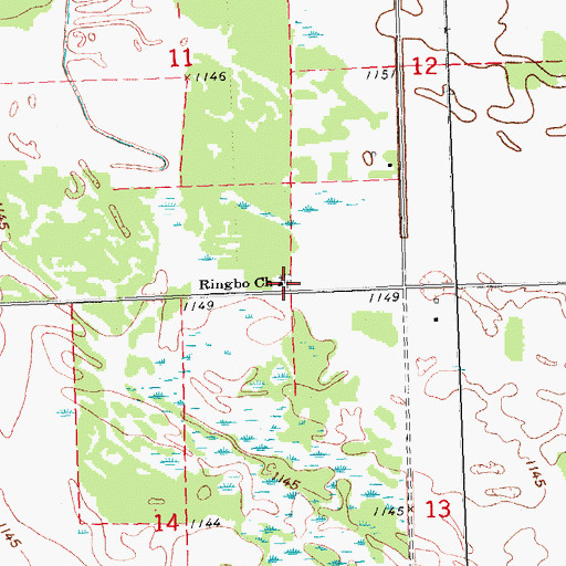 Topographic Map of Ringbo Cemetery, MN