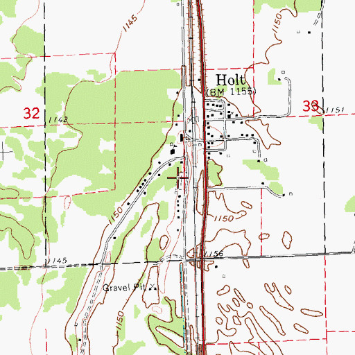Topographic Map of Holt Cemetery, MN