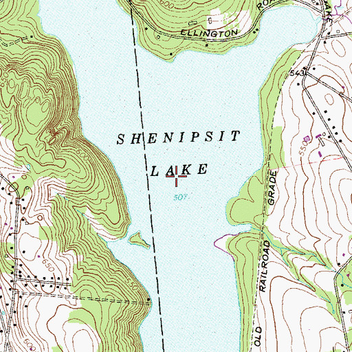 Topographic Map of Shenipsit Lake, CT
