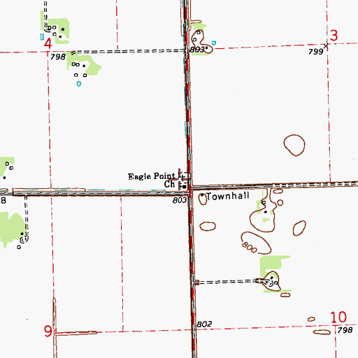 Topographic Map of Eagle Point Cemetery, MN