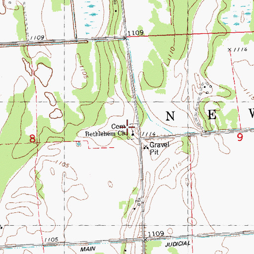 Topographic Map of Bethlehem Cemetery, MN