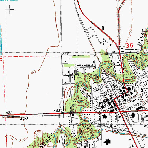 Topographic Map of Assembly of God Church, MN