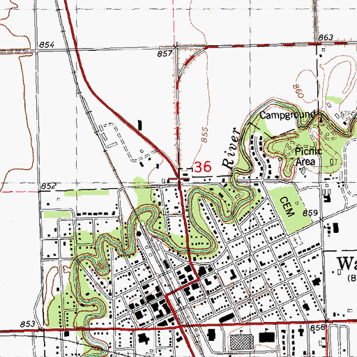 Topographic Map of First Presbyterian Church, MN