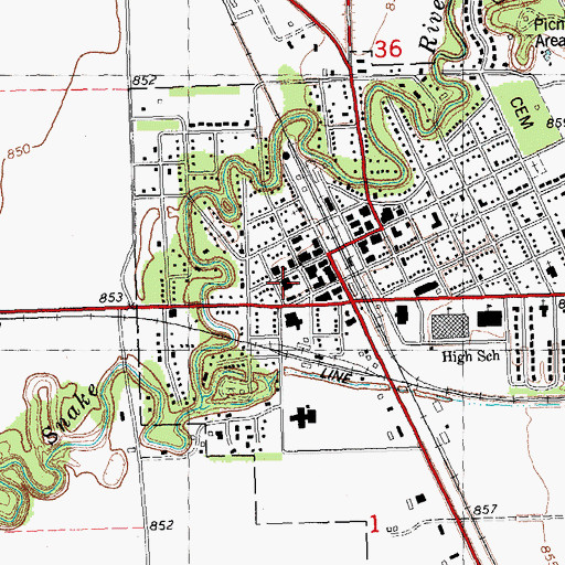 Topographic Map of Our Savior's Lutheran Church, MN