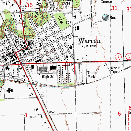 Topographic Map of First Lutheran Church, MN