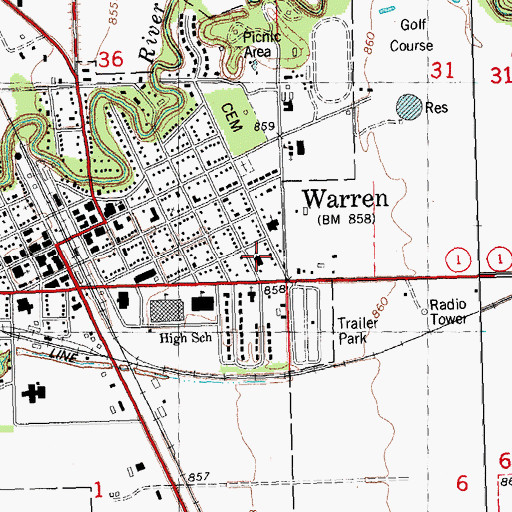 Topographic Map of Evangelical Covenant Church, MN