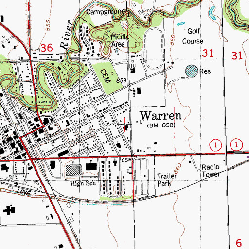Topographic Map of Saints Peter and Paul Catholic Church, MN
