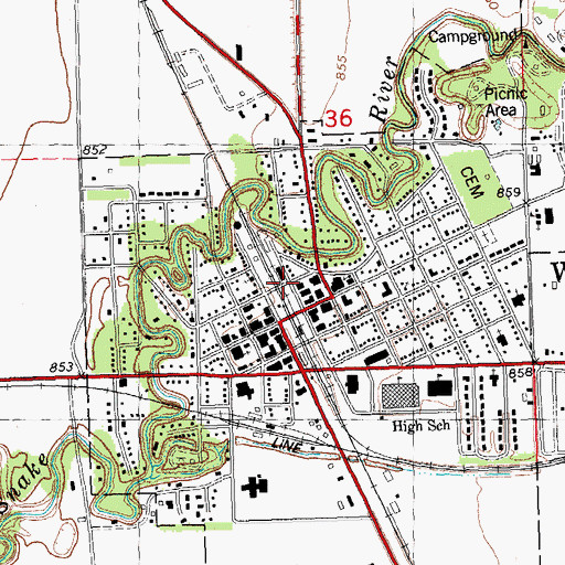 Topographic Map of Warren Station, MN