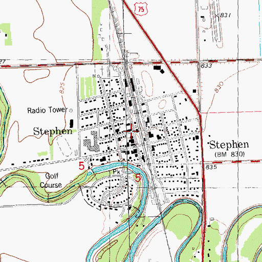 Topographic Map of Kittson Memorial Clinic, MN