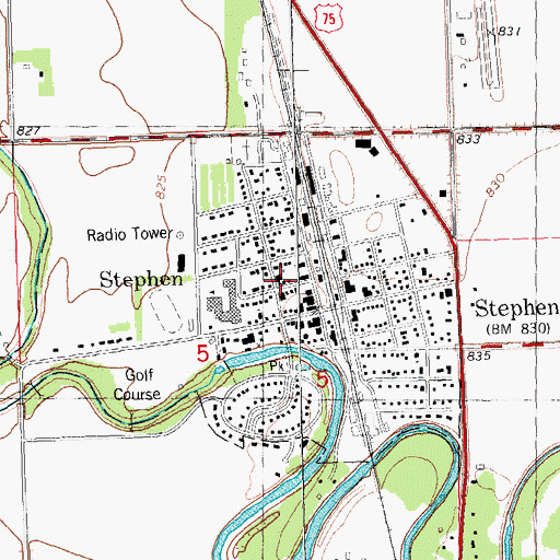 Topographic Map of First Lutheran Church, MN