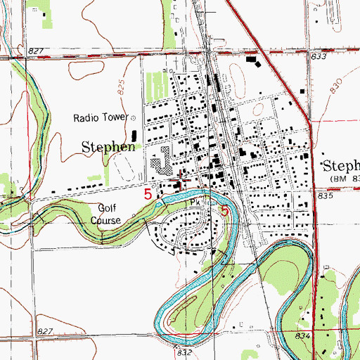 Topographic Map of First Presbyterian Church, MN