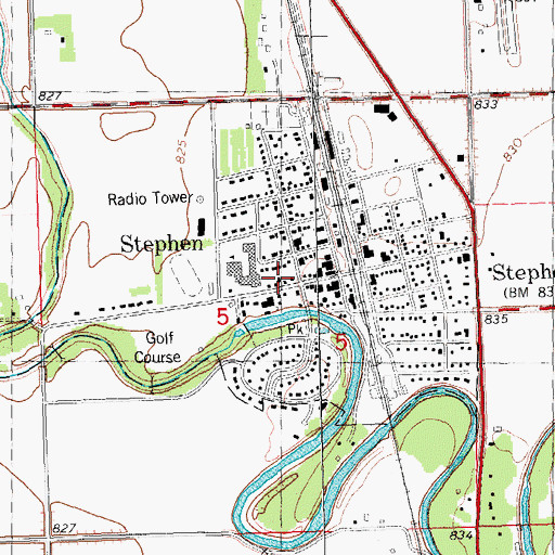 Topographic Map of Saint Stephen Church, MN
