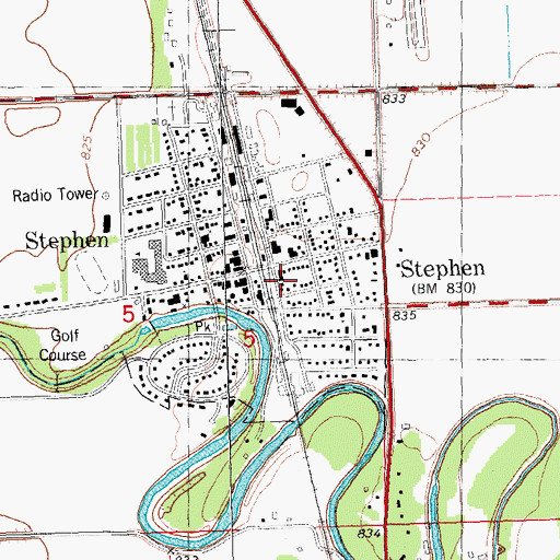 Topographic Map of Stephen Post Office (historical), MN