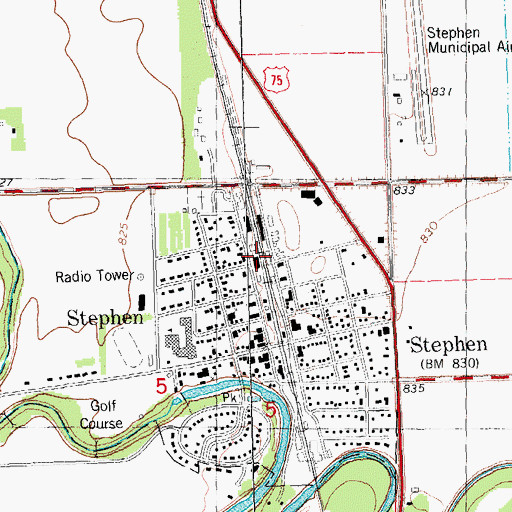 Topographic Map of Stephen Station, MN