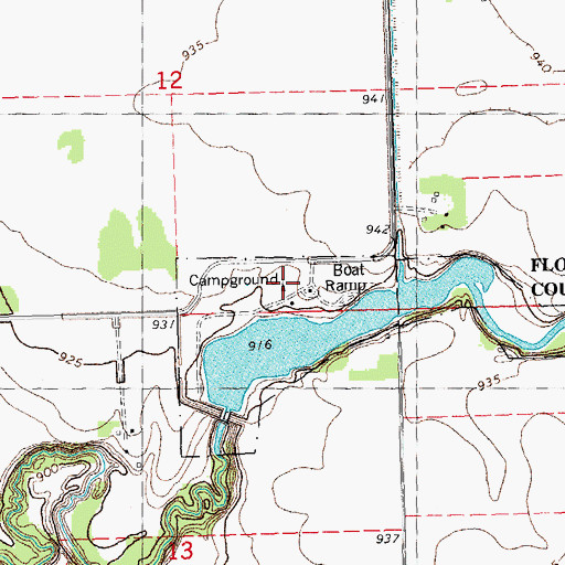 Topographic Map of Marshall County Florian Park Campground, MN