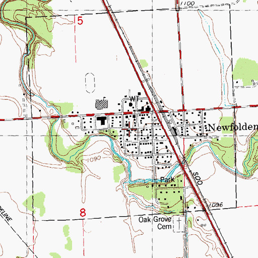 Topographic Map of Newfolden Post Office (historical), MN