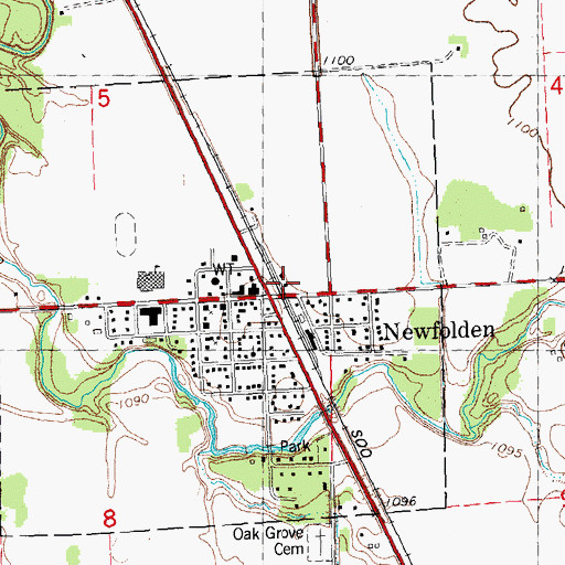 Topographic Map of Newfolden Station, MN