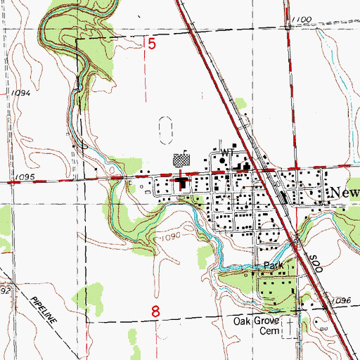 Topographic Map of Newfolden Elementary School, MN