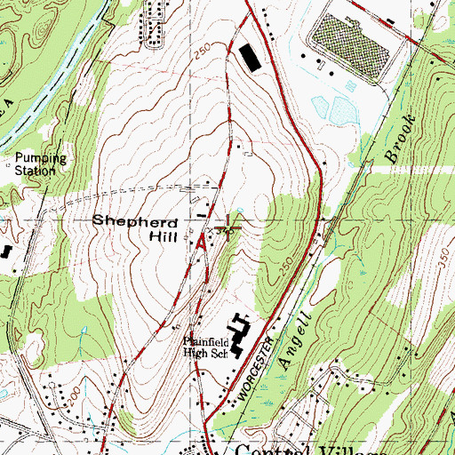 Topographic Map of Shepherd Hill, CT