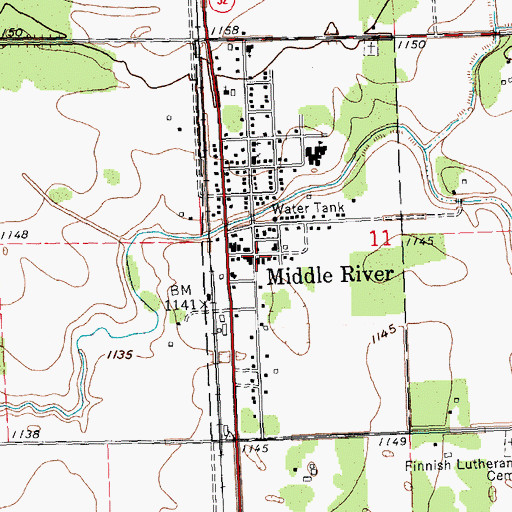 Topographic Map of Saint Joseph's Catholic Church, MN