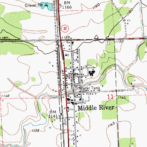 Topographic Map of First Lutheran Church, MN