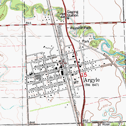 Topographic Map of Argyle Station, MN