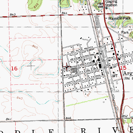 Topographic Map of Saint Rose School, MN