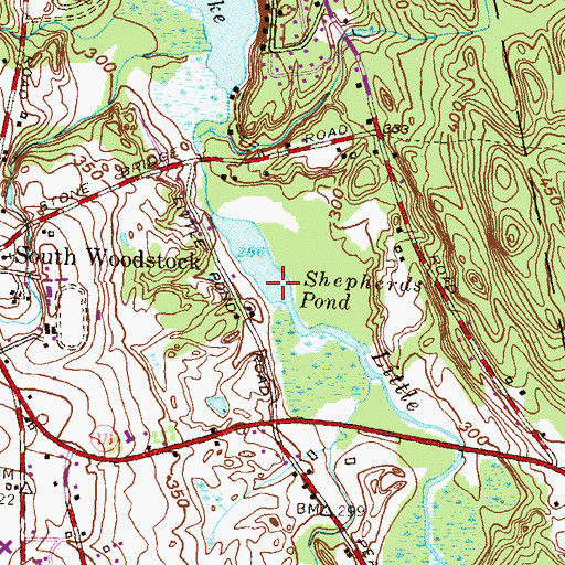 Topographic Map of Shepherds Pond, CT